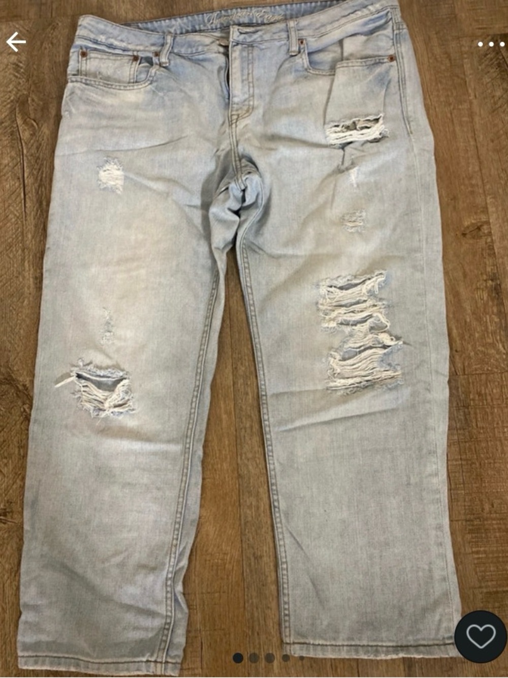 American Eagle Outfitters Light Wash Distressed Straight Leg Jeans